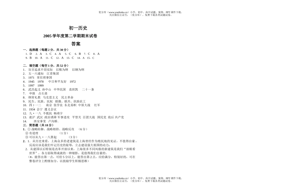 初中七年级历史与社会下学期期末试卷_第3页