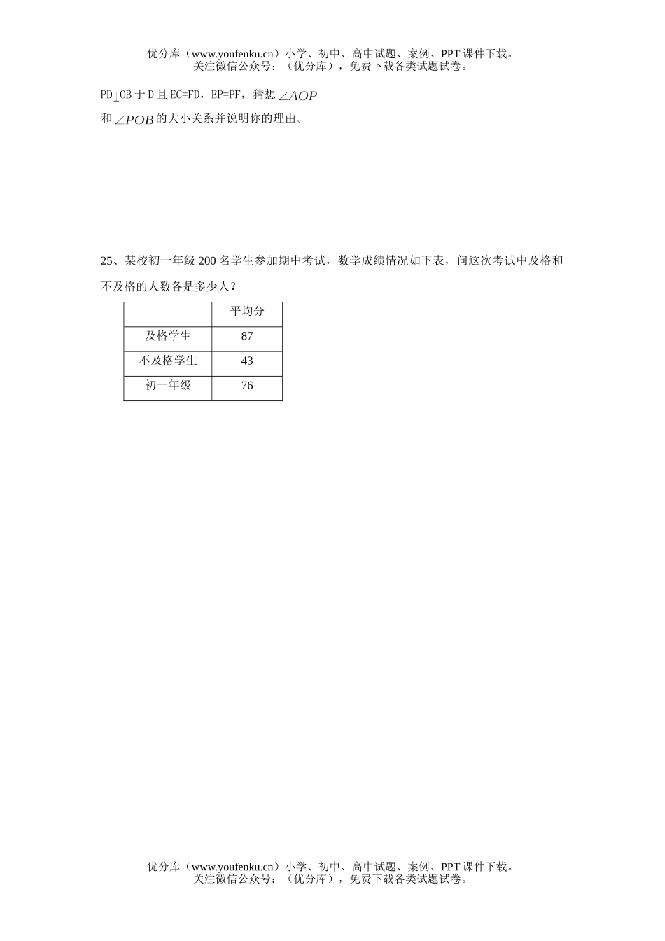 初中七年级数学(下)阶段练习试卷_第2页
