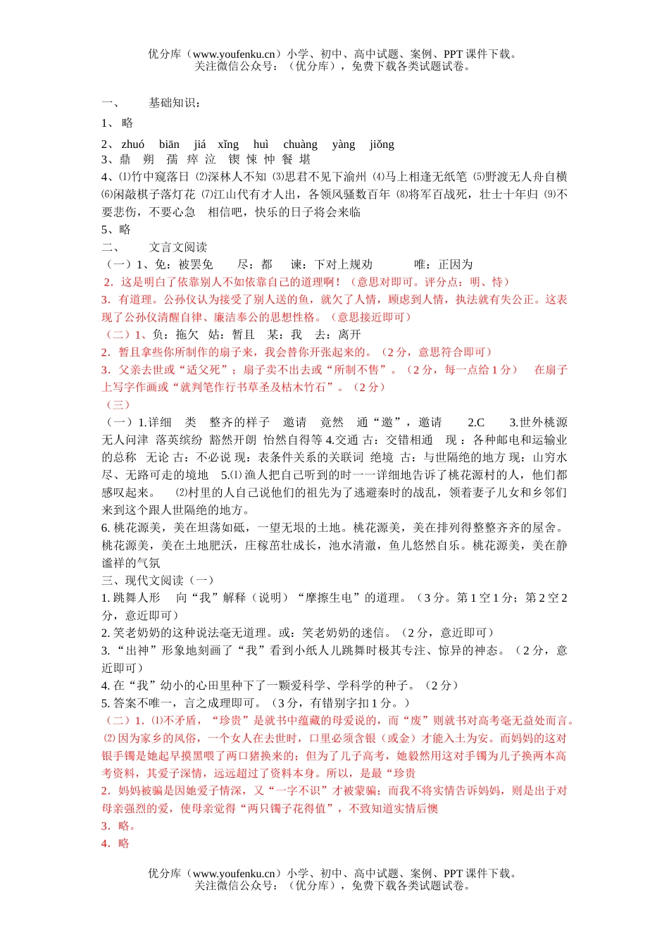 初中七年级语文暑假兴趣班第一次检测试卷_第1页