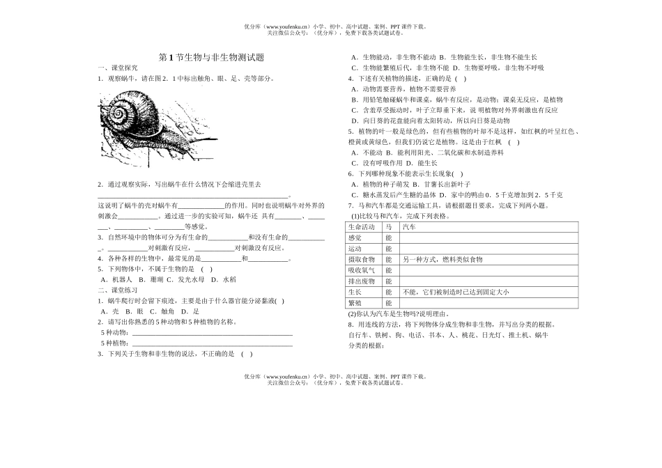 初中七年级科学与非测试卷_第1页