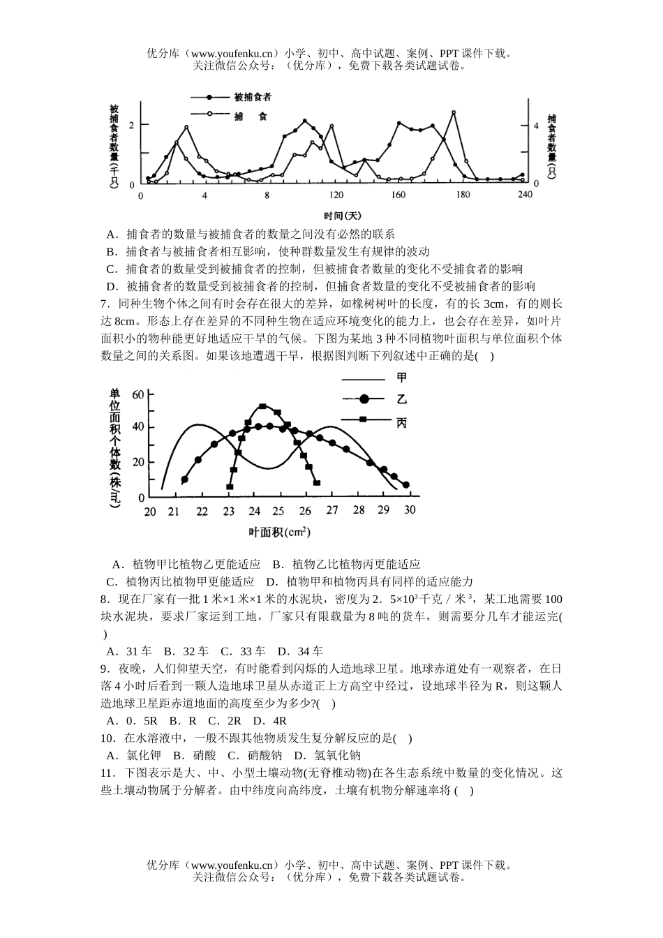 初中七年级科学浙江省第七届生自然竞赛复赛[1]试卷_第2页