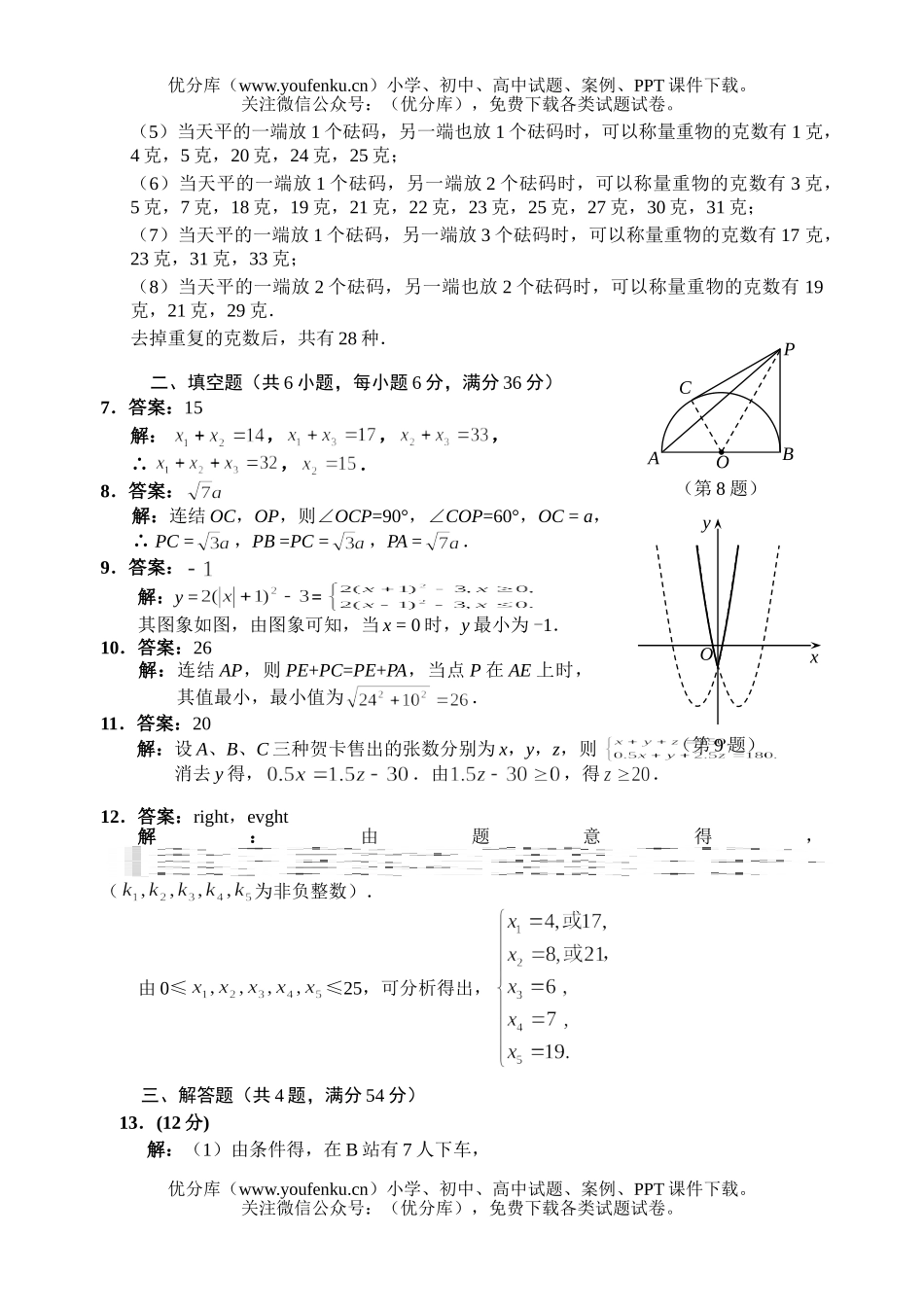 初中八年级数学2006年浙江省竞赛复赛及答案试卷_第2页