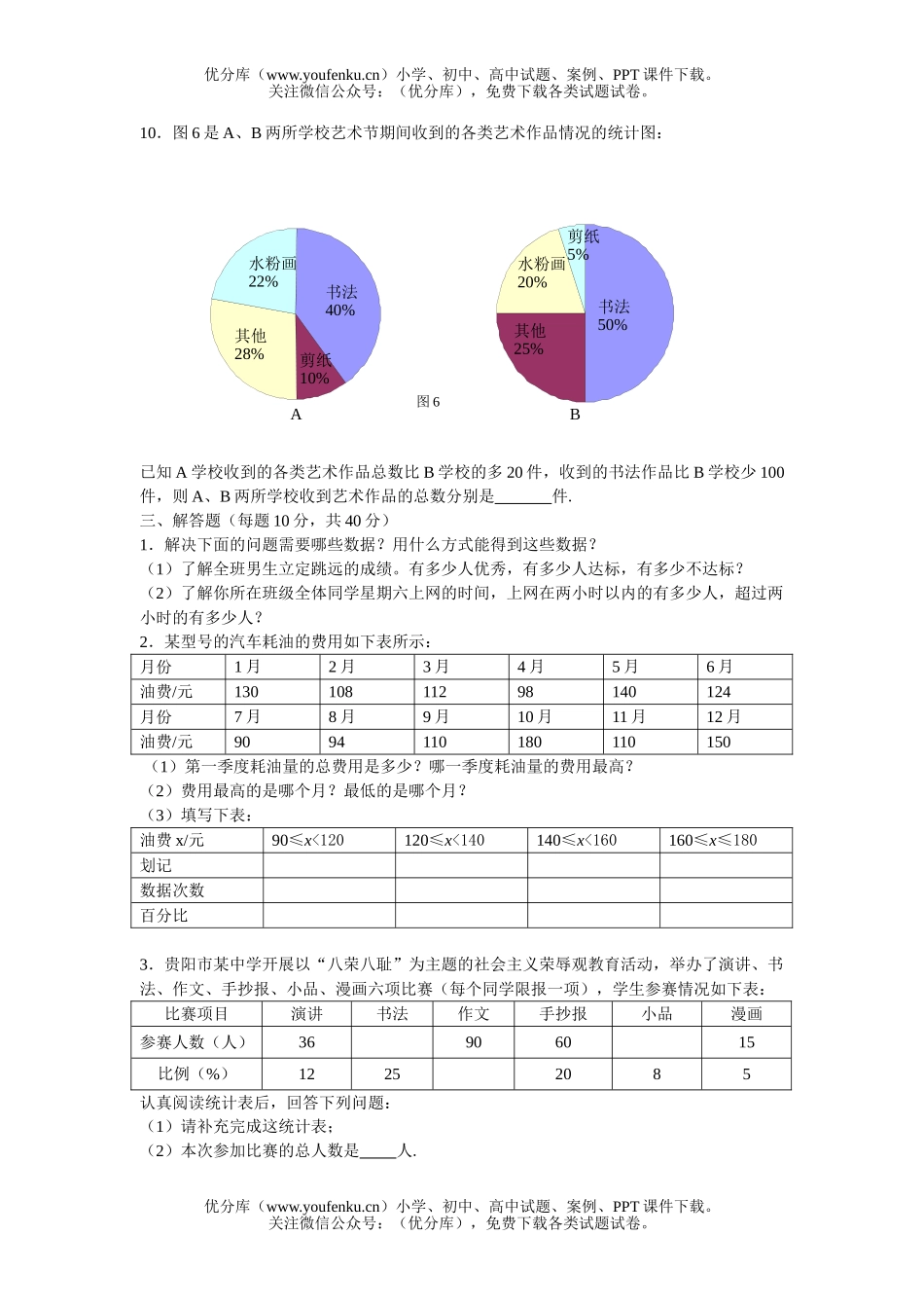 初中七年级数学数据的收集与整理测试1试卷_第3页