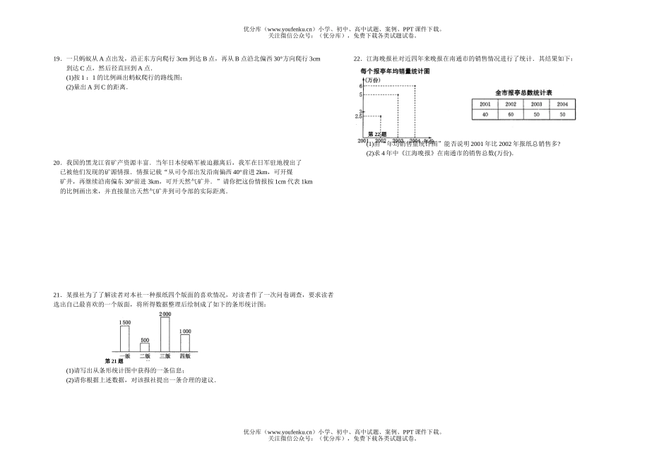 初中七年级数学第一学期第三次月月清试卷_第2页