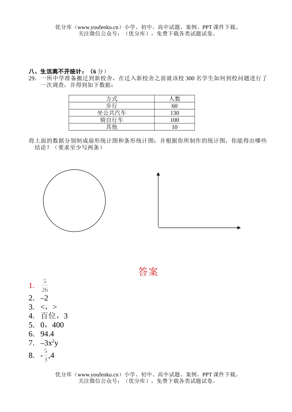 初中七年级数学上学期期末模拟试卷_第3页