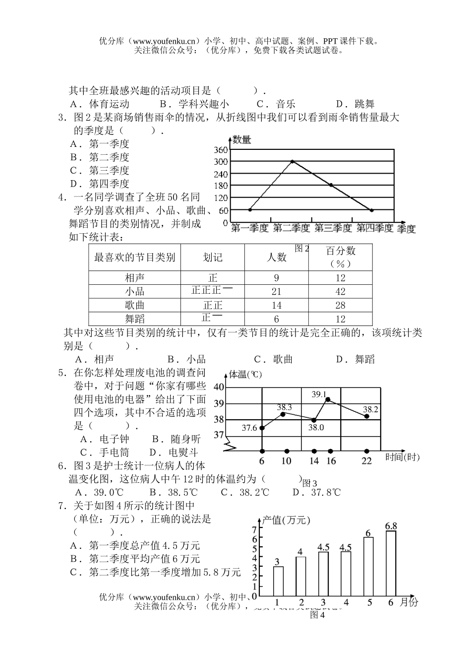 初中七年级数学上第四章水平测试卷_第2页