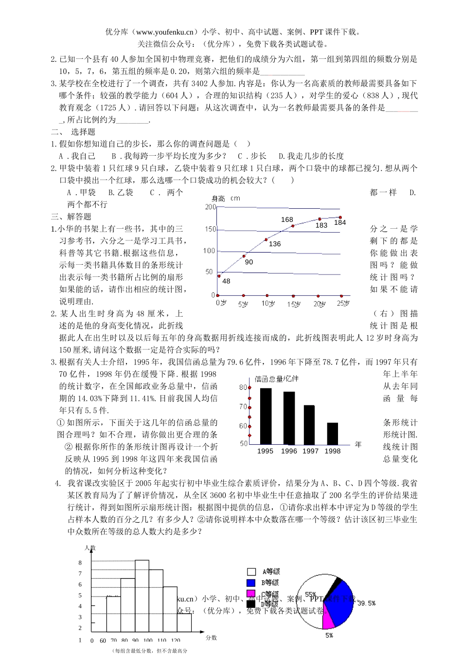 初中七年级数学数据的收集与表示单元检测试卷_第3页