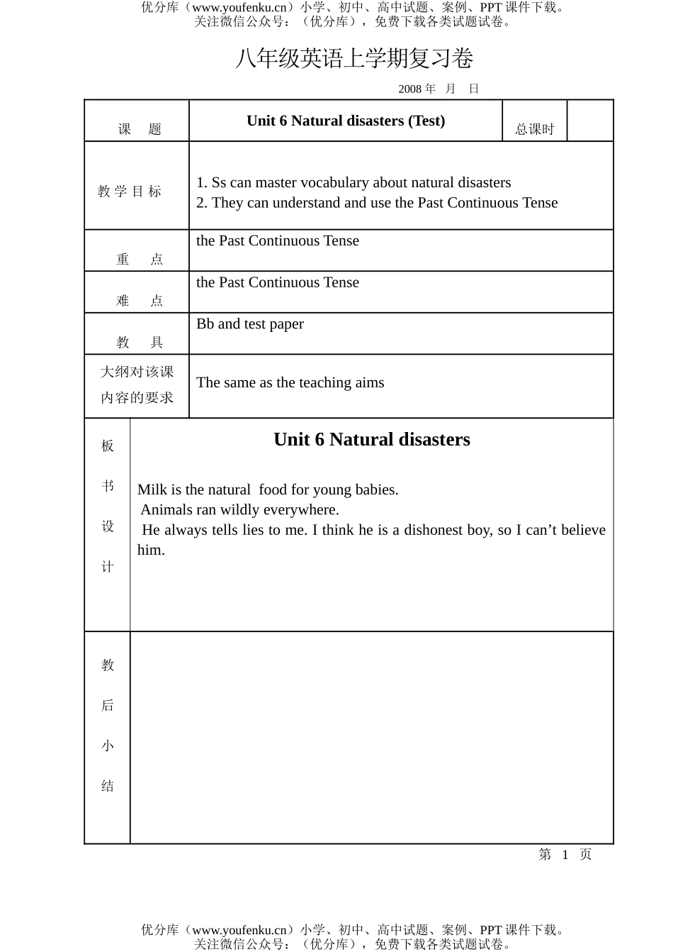 初中八年级英语上学期复习试卷_第1页