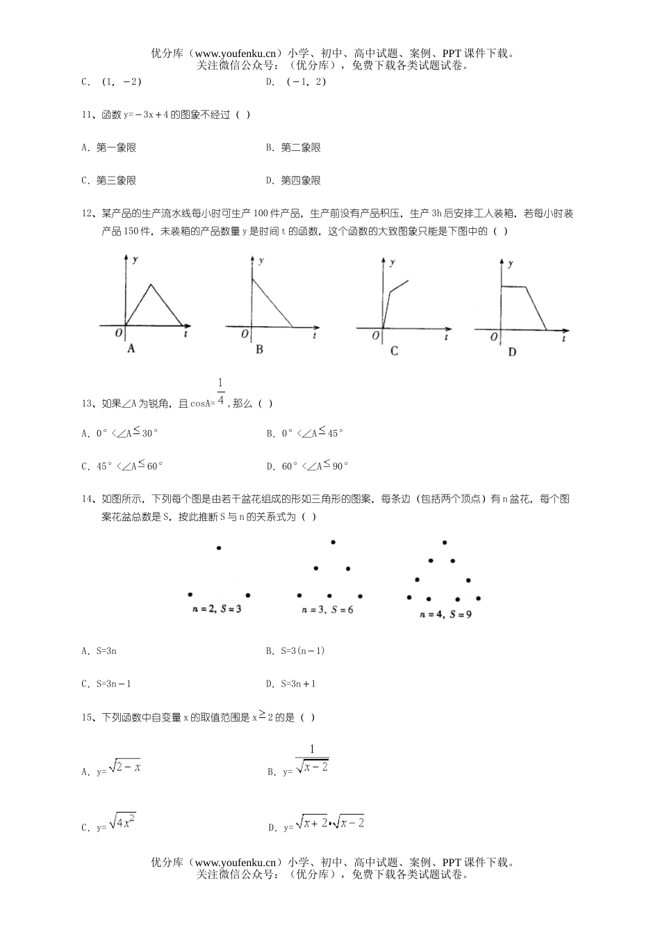初中八年级数学下学期期中试卷_第2页