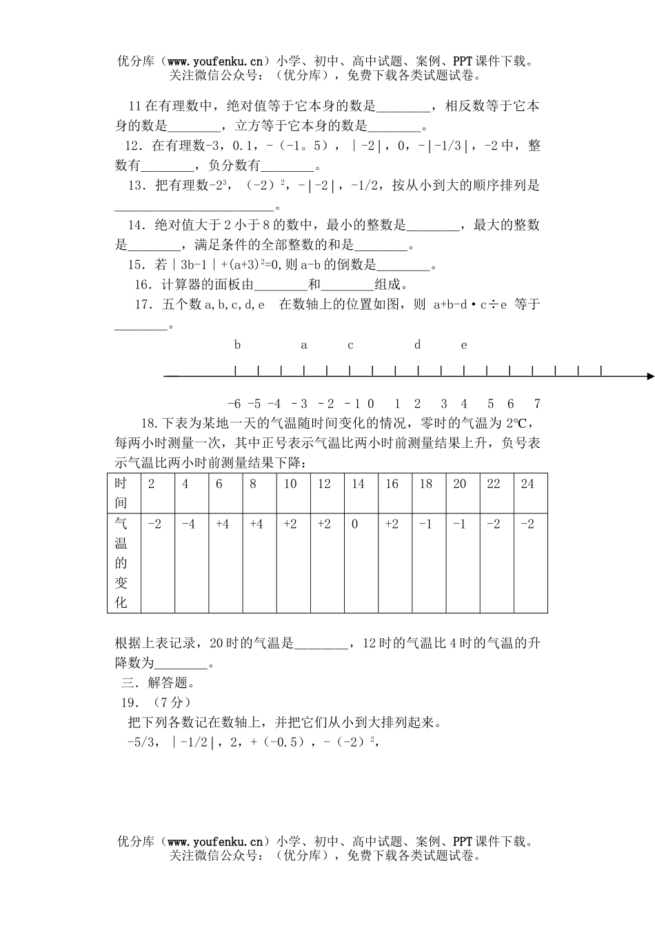 初中七年级数学下册第二章单元测试卷_第2页