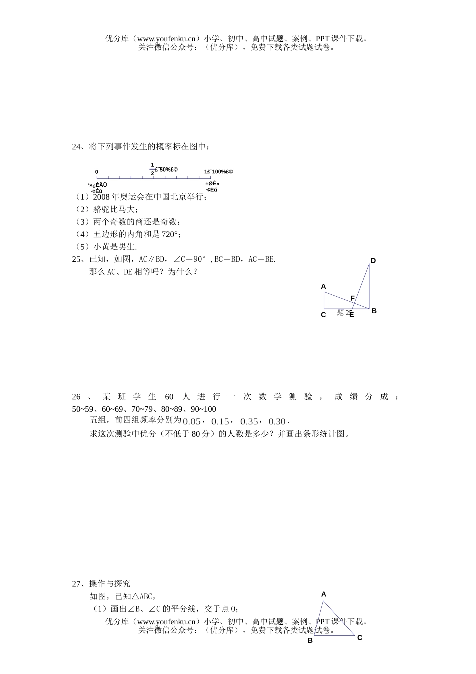 初中七年级数学下学期期末试卷_第3页