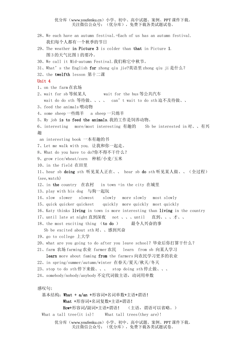 初中八年级英语上学期UINT 1-7词组试卷_第3页