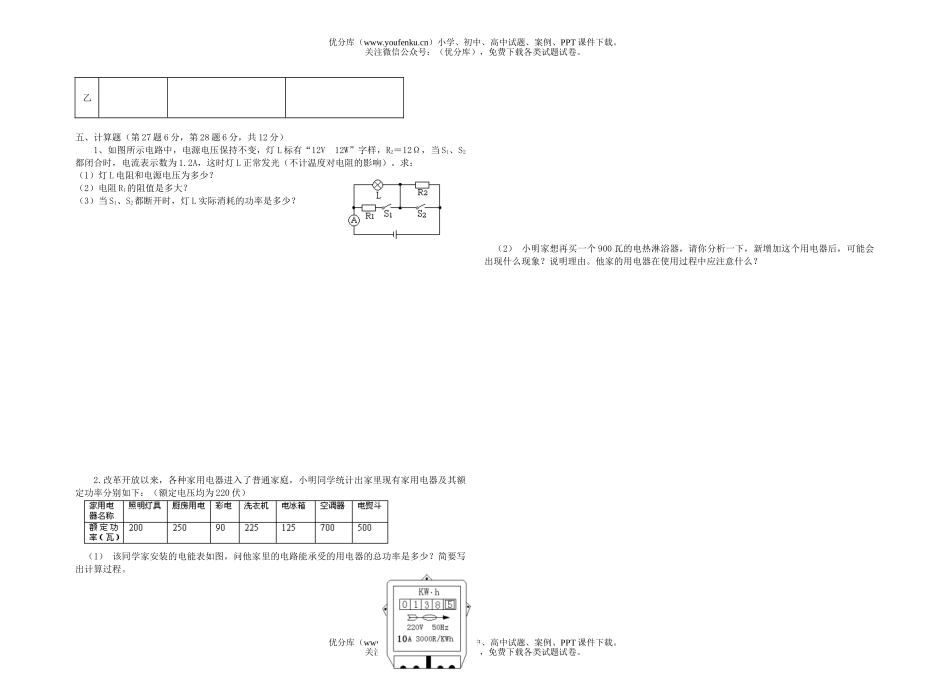 初中八年级物理下学期期末综合考试卷_第2页