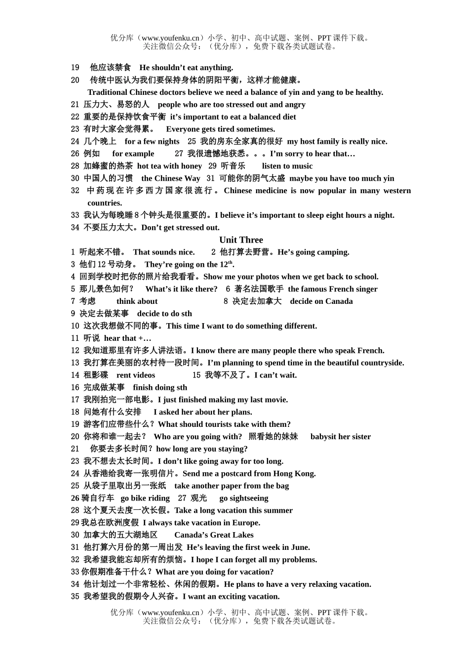 初中八年级英语Unit One词组2试卷_第2页