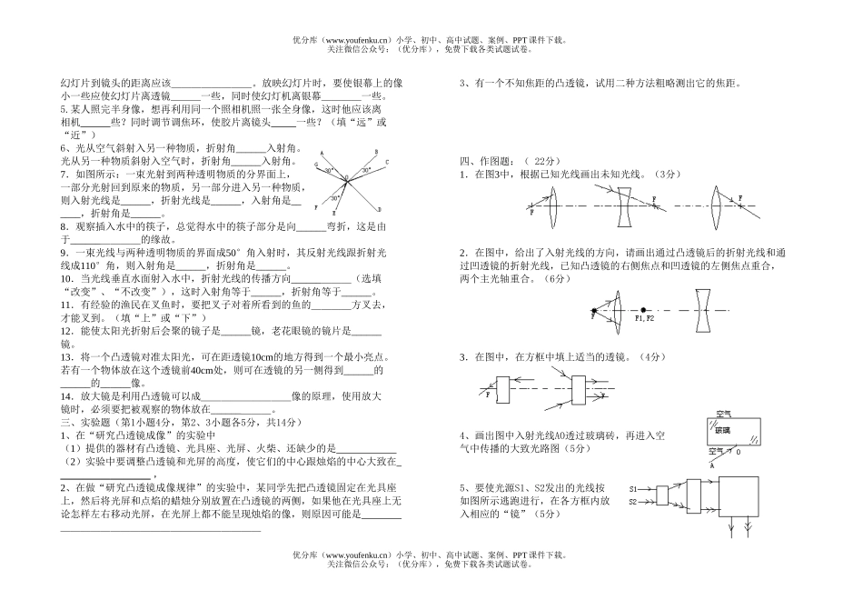初中八年级物理光学试卷_第2页
