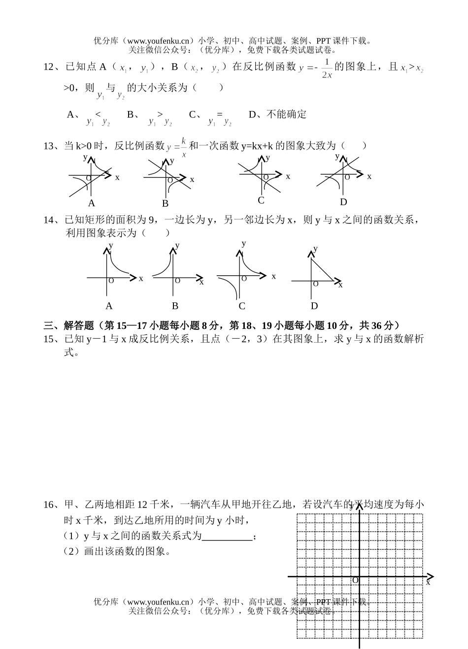 初中八年级数学第十七单元测试卷_第2页