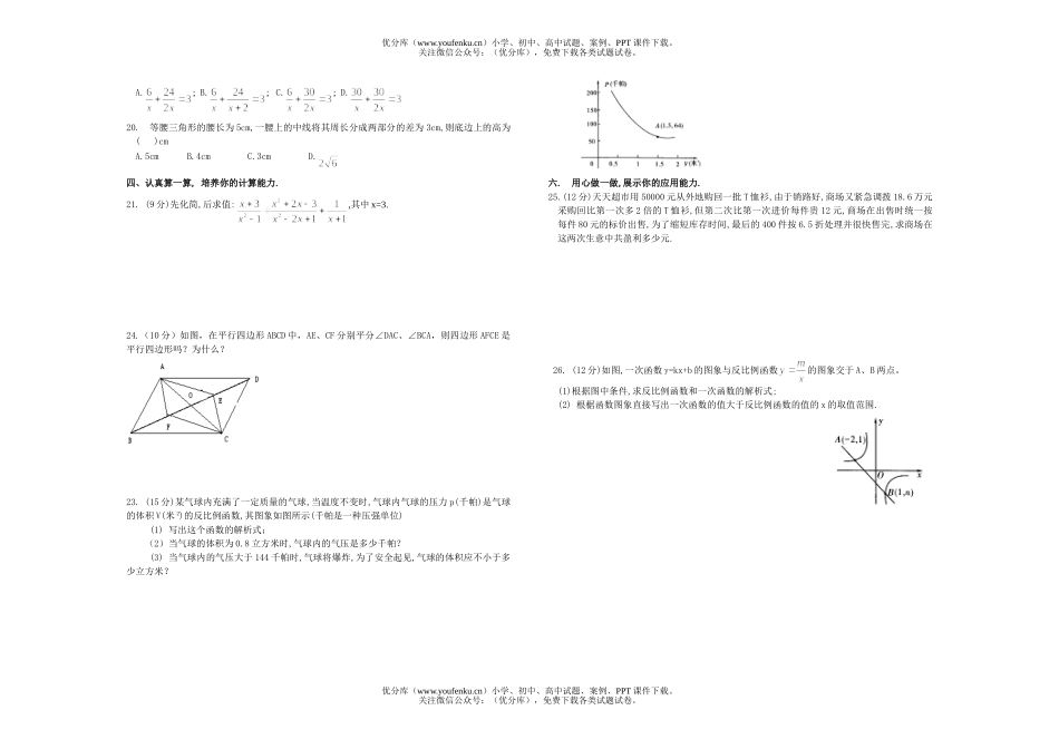 初中八年级数学试卷_第2页