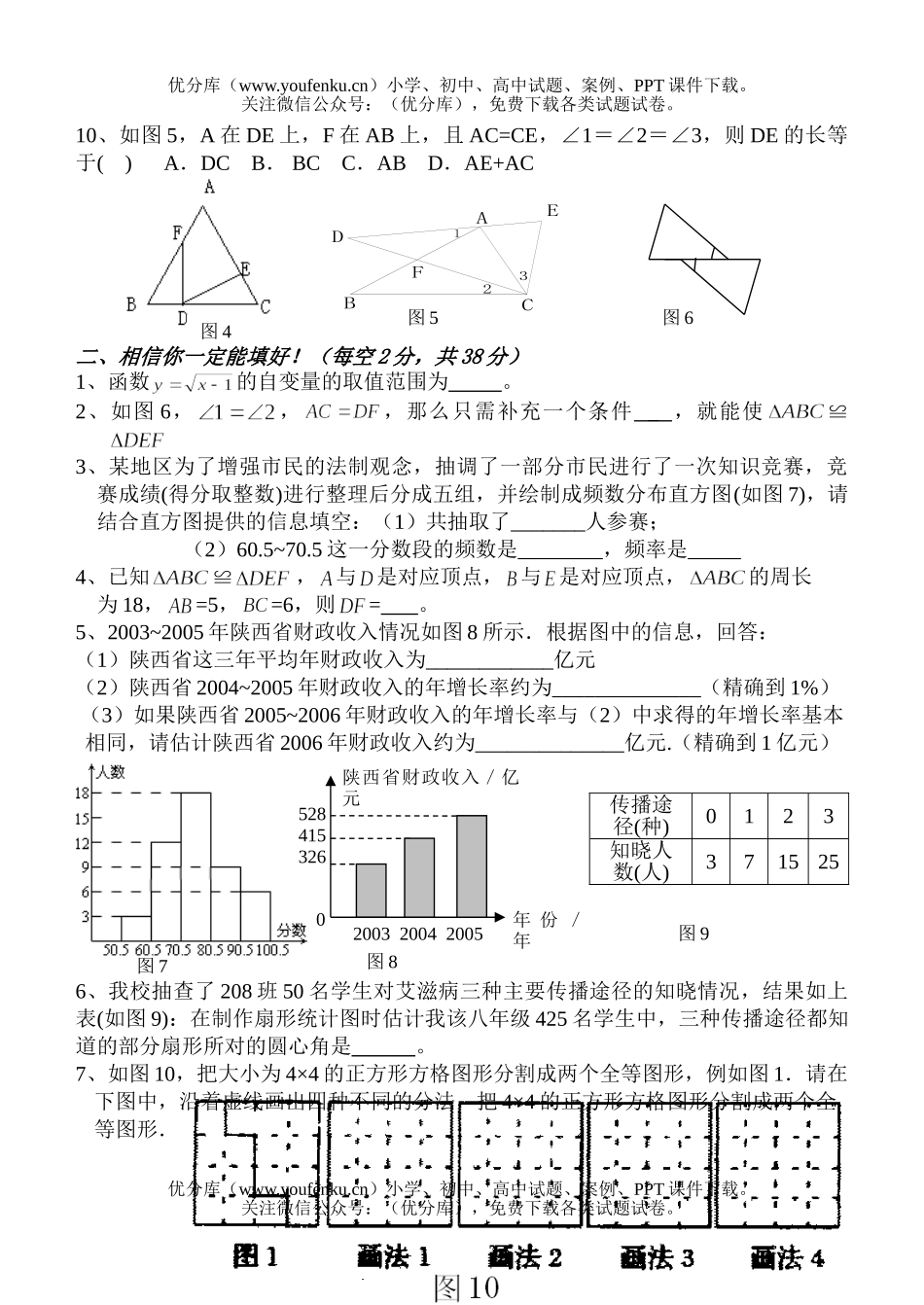 初中八年级数学第二次月考试卷_第2页