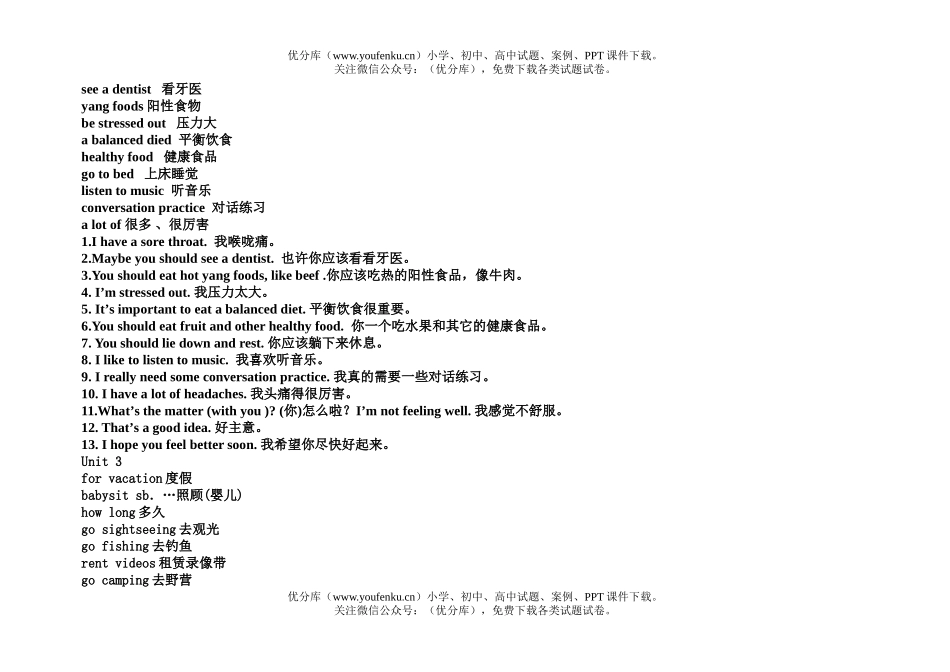 初中八年级英语上unit 1-12试卷_第2页