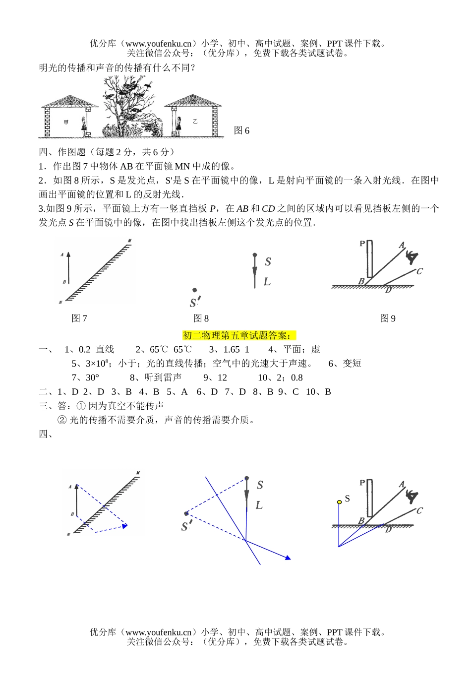 初中八年级物理第5章试卷_第3页