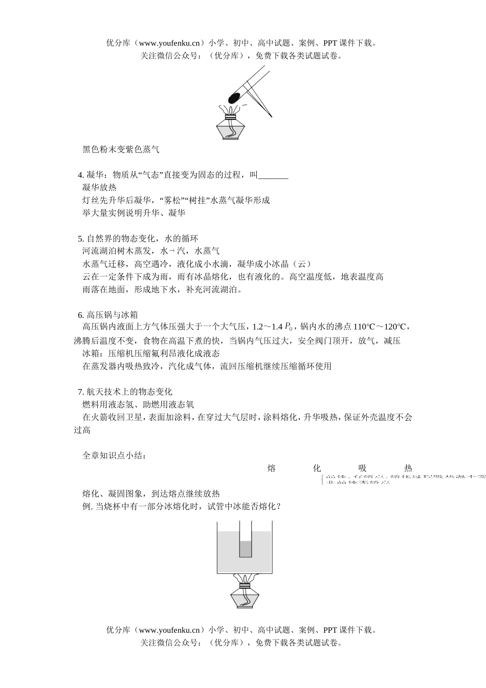 初中八年级物理物质汽化、液化、升华、凝华的条件试卷_第1页