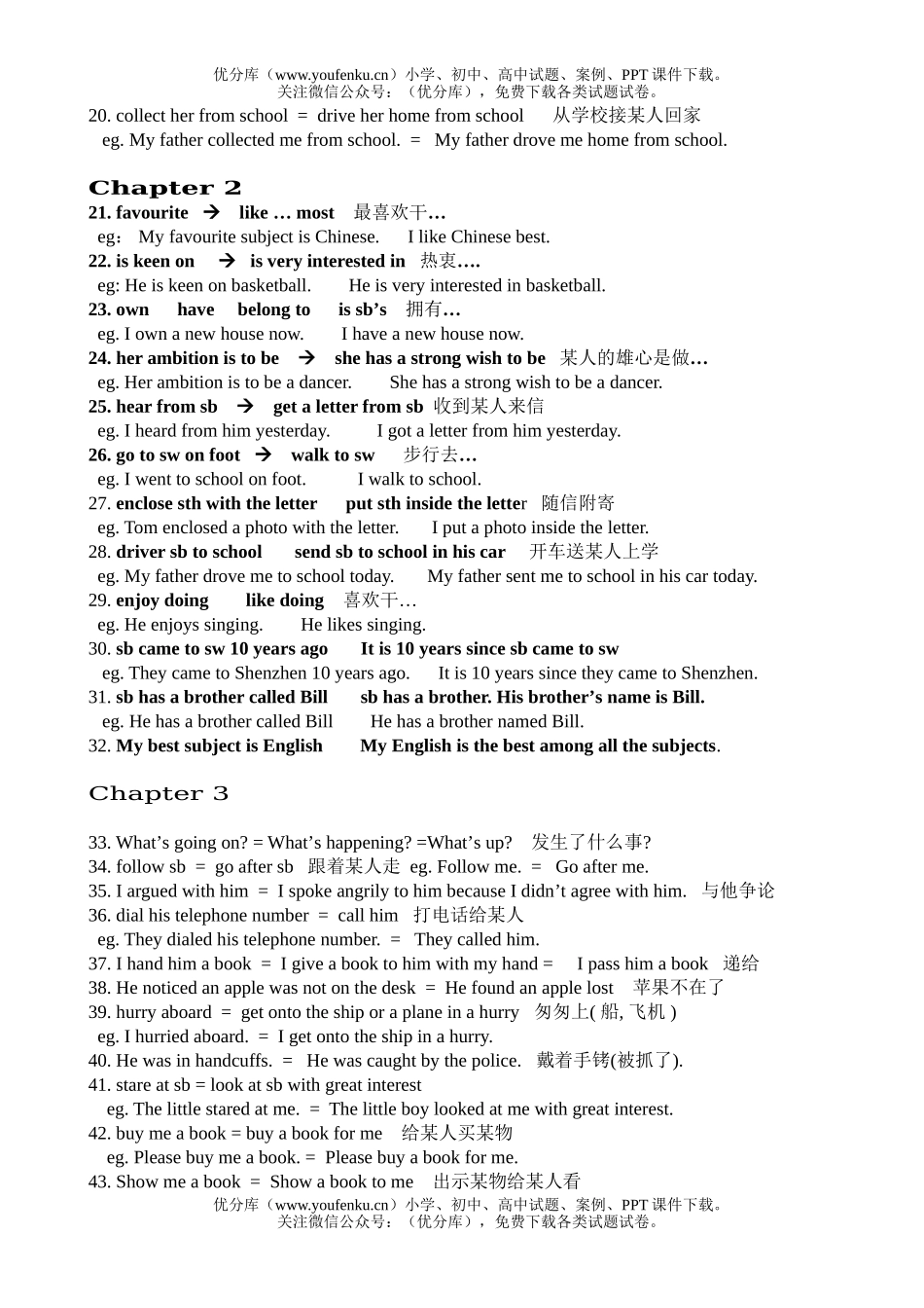 初中八年级英语8A  CC1-5 词句释义小结试卷_第2页