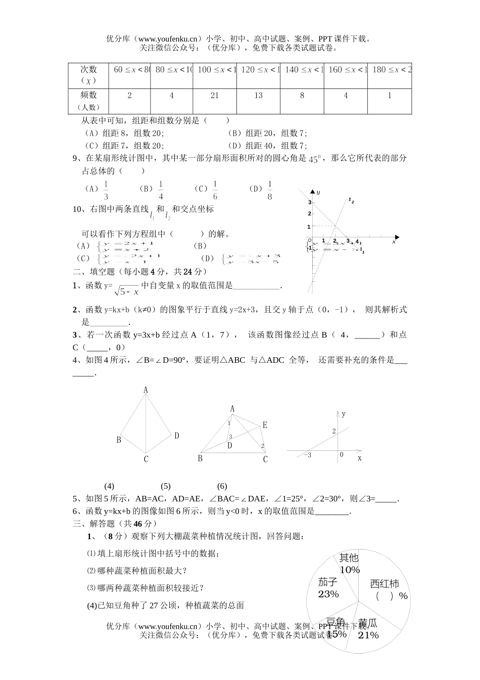 初中八年级数学上学期期中测试卷_第2页