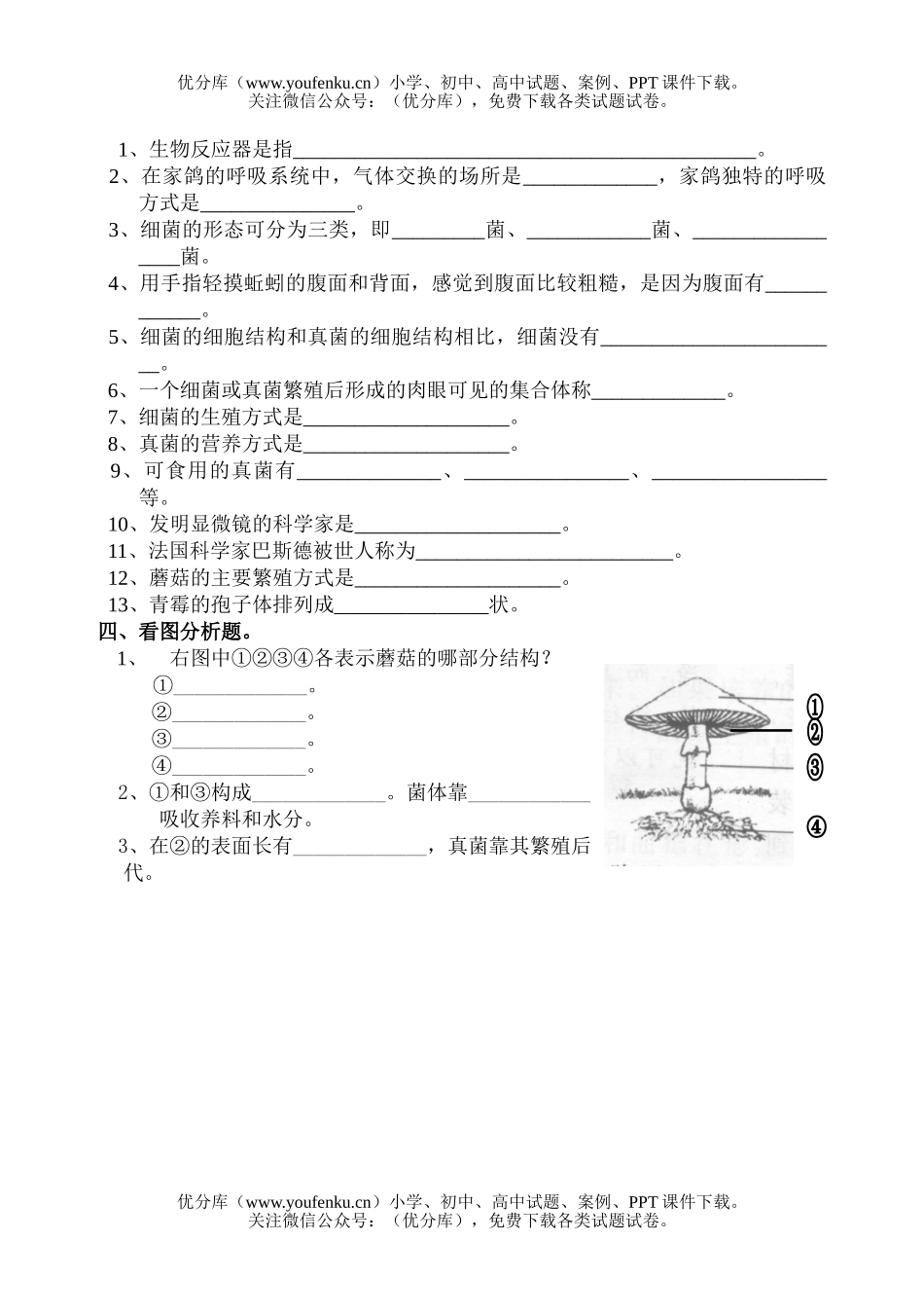 初中八年级生物上学期第一单元测试卷_第2页