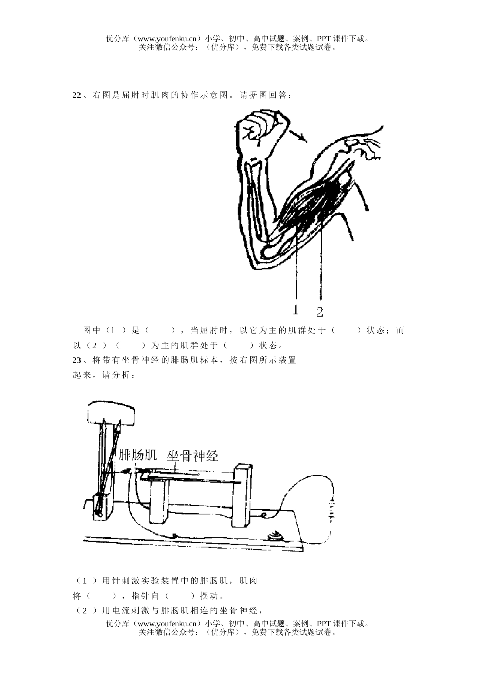 初中八年级生物第二单元(第3章)测试卷_第2页