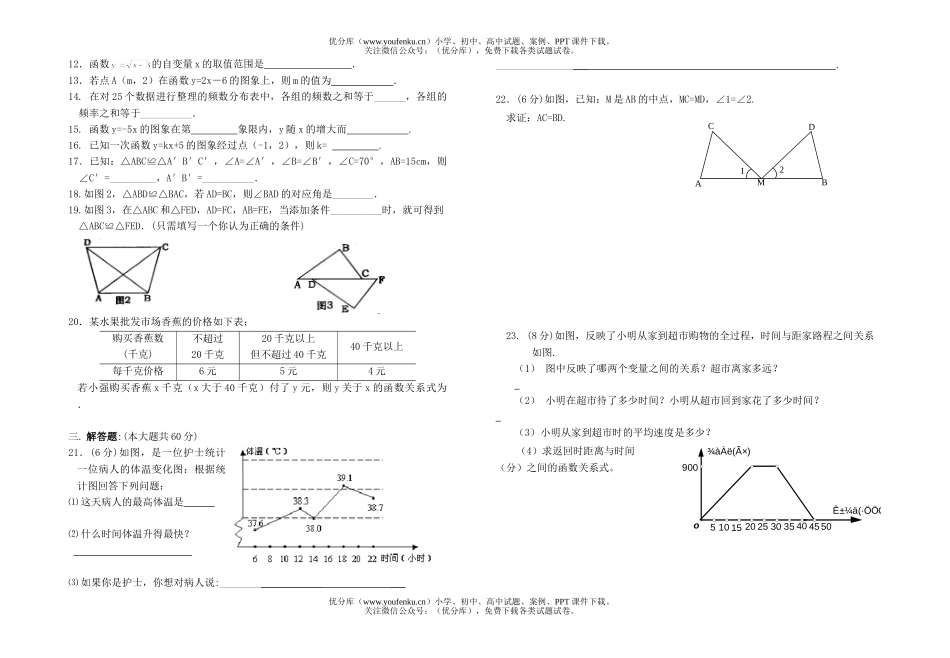 初中八年级数学上学期期中考试卷_第1页