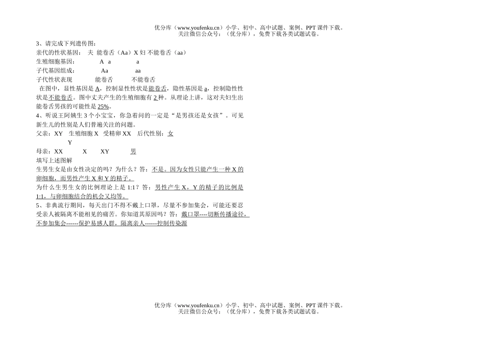 初中八年级生物下期结业复习试卷_第3页