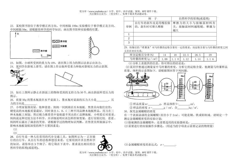 初中八年级科学(上)兴趣小组辅导一试卷_第2页
