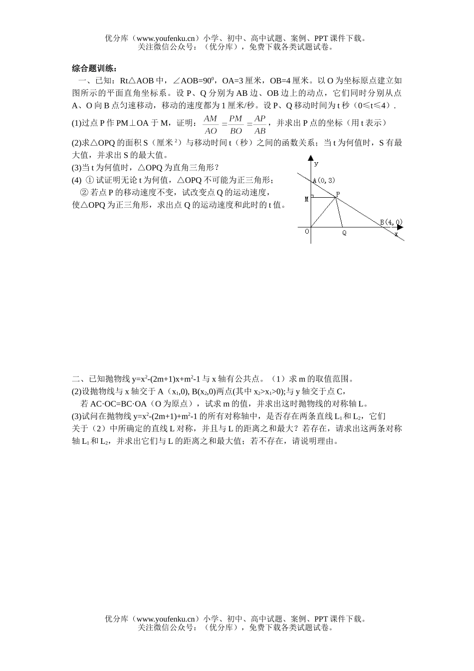 初中九年级数学压轴试卷_第1页