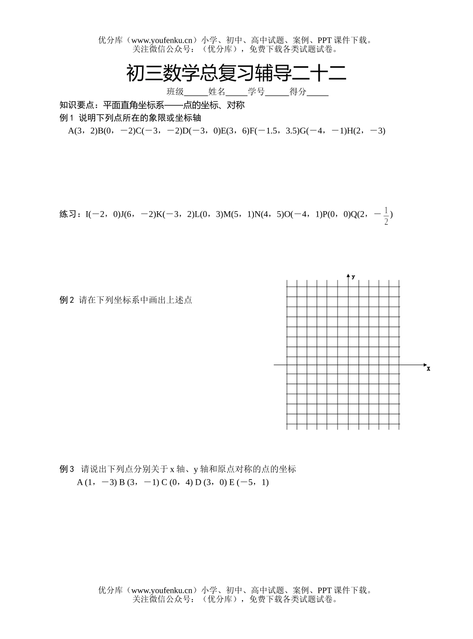 初中九年级数学总复习辅导二十二试卷_第1页
