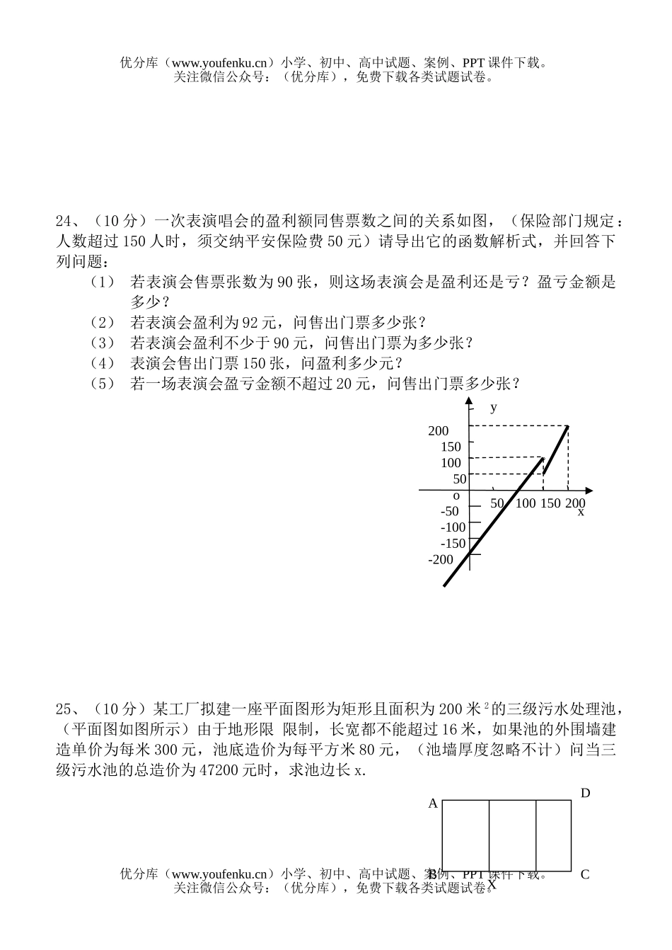 初中九年级数学综合测[下学期]试卷_第3页
