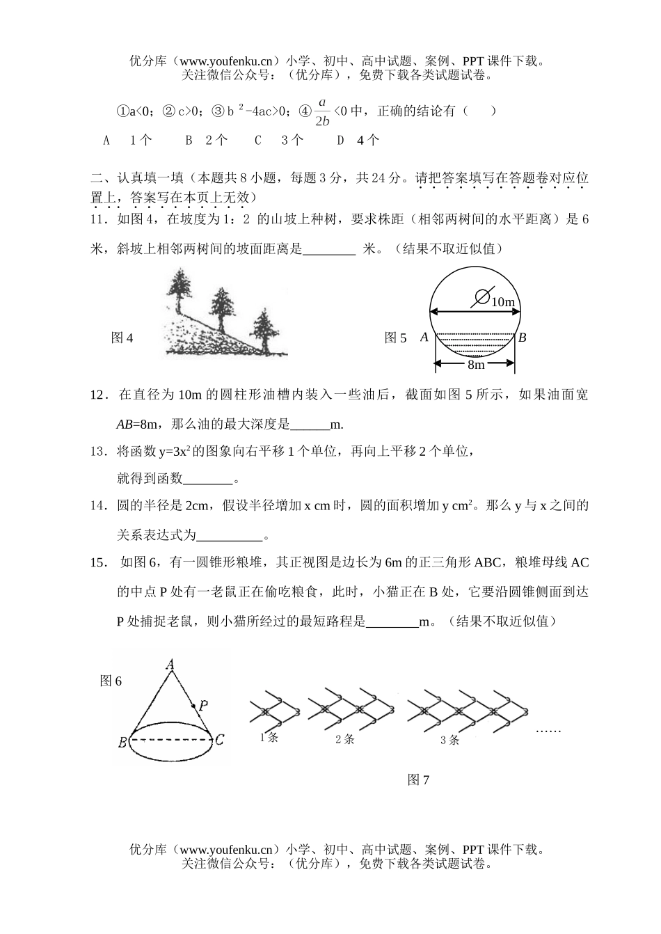 初中九年级数学深圳实验学校2006年初两部联考试卷_第2页
