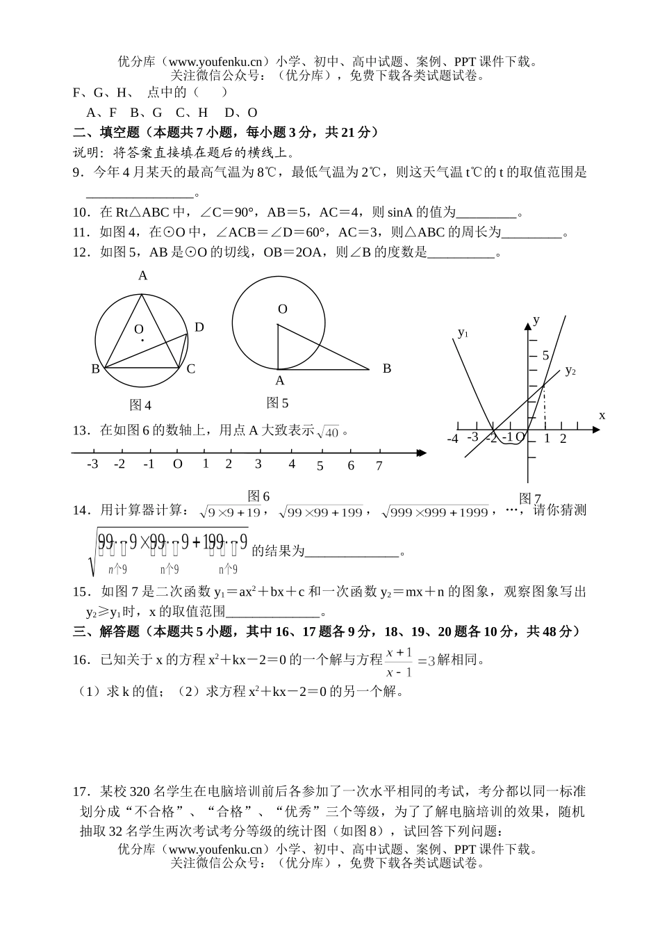 初中九年级数学2006年大连市毕业升学统一考试卷_第2页