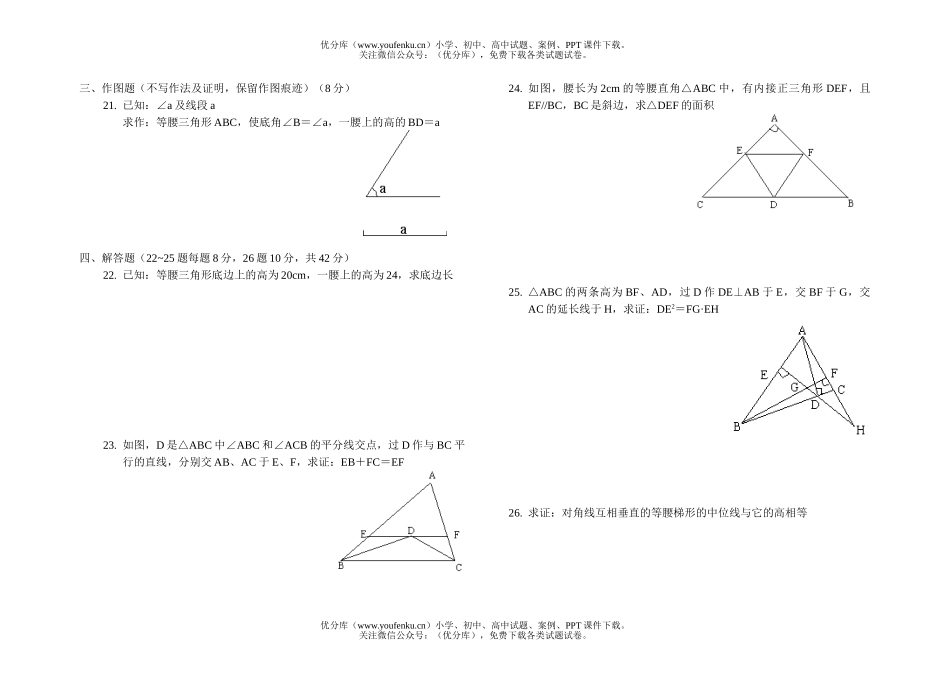 初中九年级数学检测题4(直线形)试卷_第1页