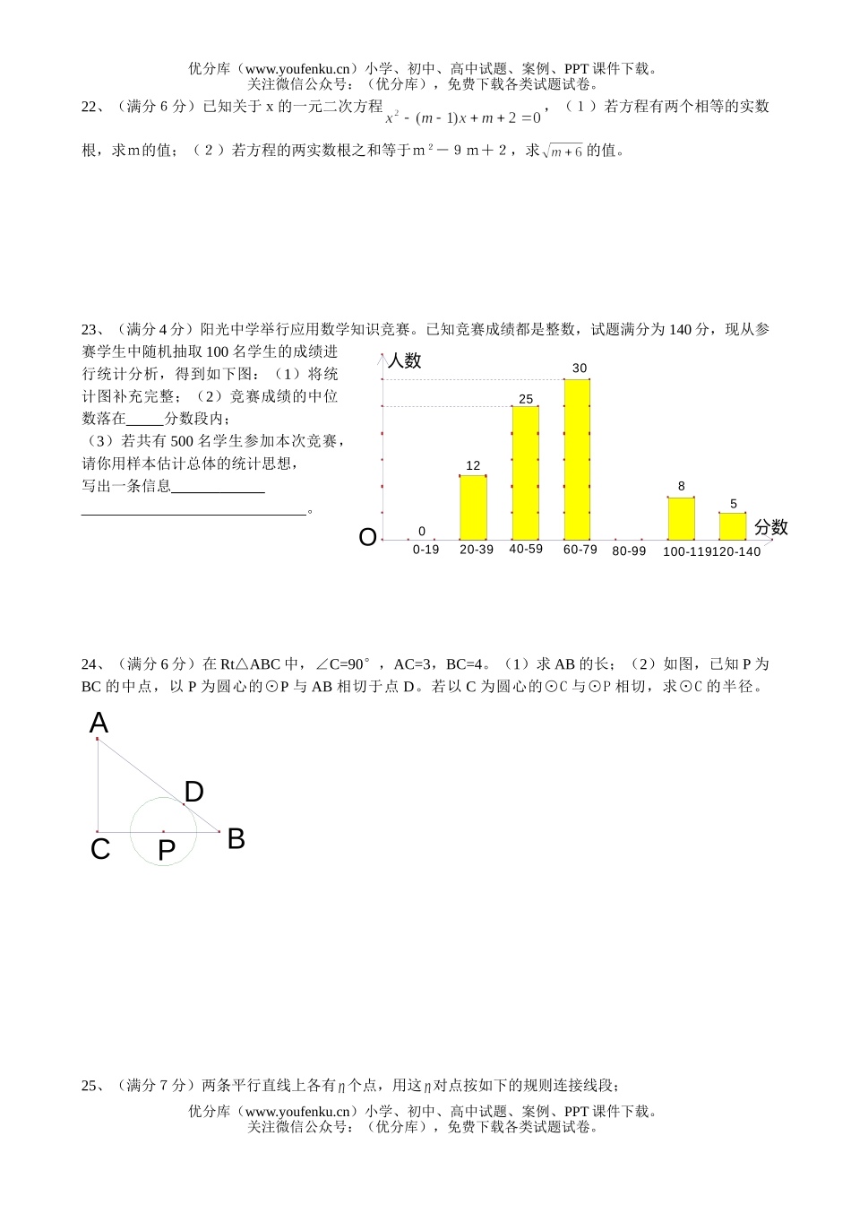初中九年级数学第一学期期中练习试卷_第2页
