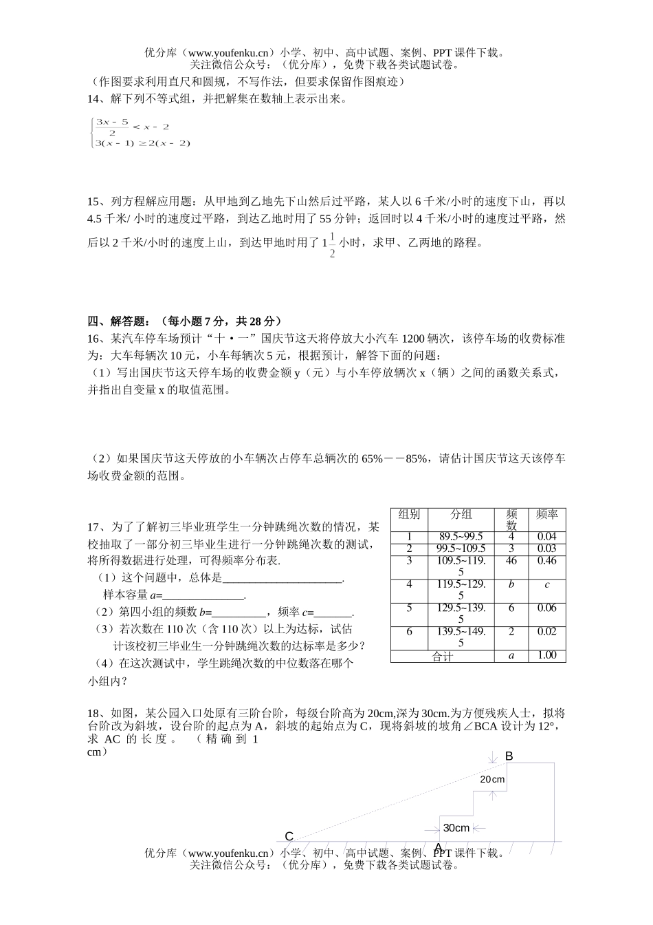 初中九年级数学毕业及阶段学校招生模拟考试卷_第2页