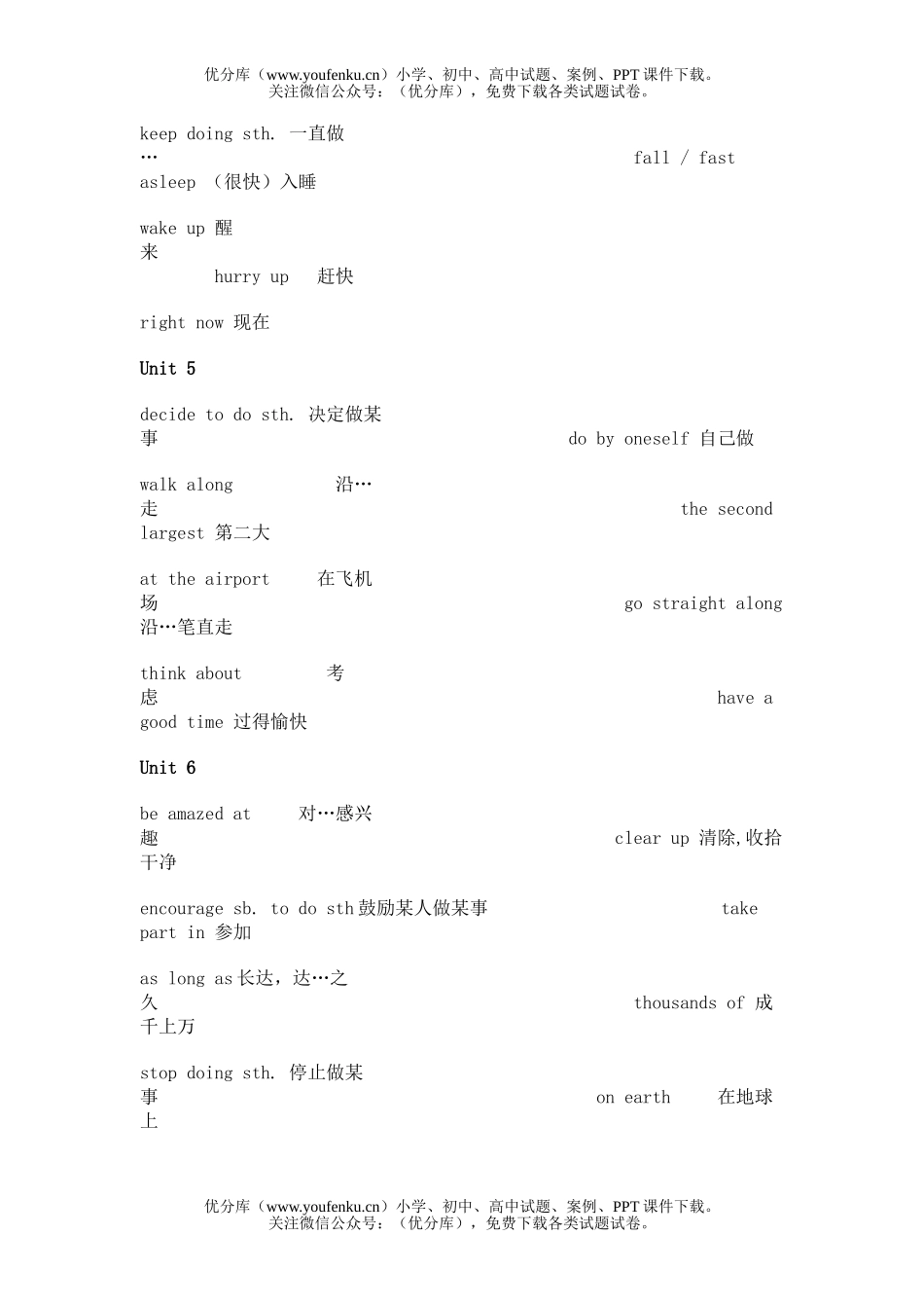 初中九年级英语上Units 1-6复习试卷_第3页