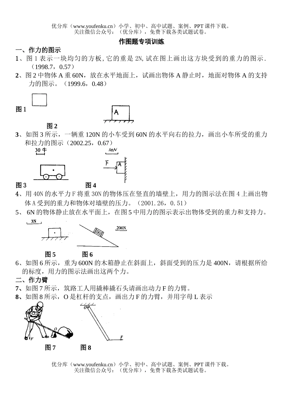 初中九年级物理作图专题训练[下学期]试卷_第1页