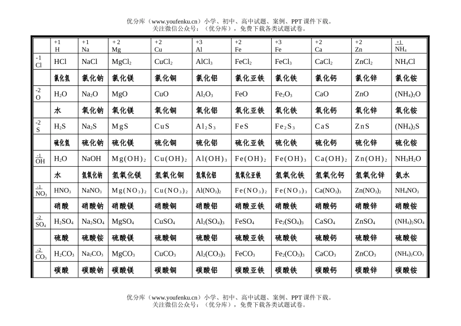初中化学式试卷_第1页