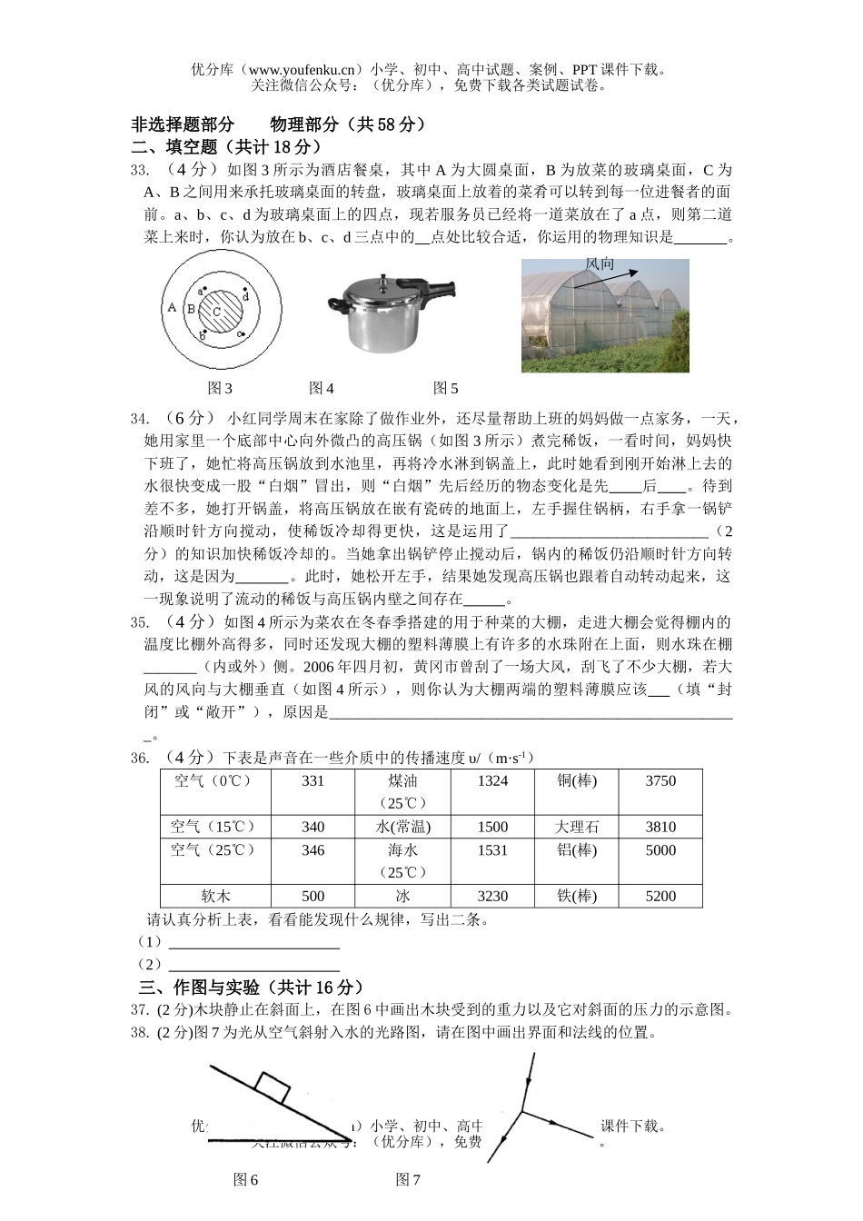 初中九年级物理黄冈市实验中学2006年初模拟试卷_第2页