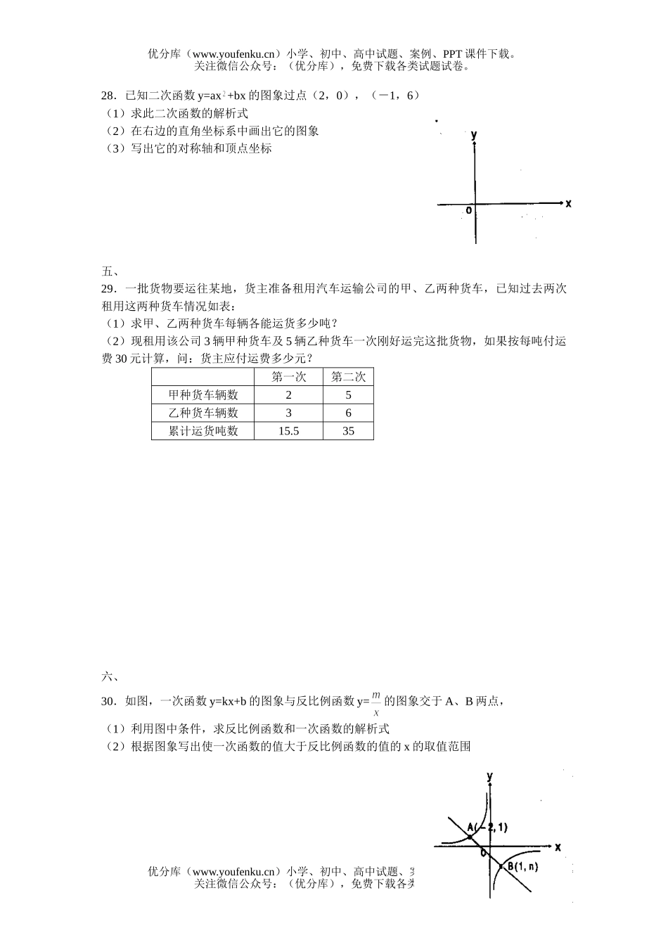 初中九年级数学(上)期末检测试卷_第3页