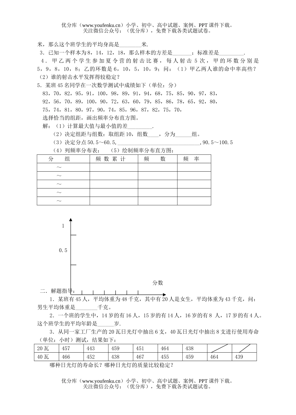 初中九年级数学第十六课统计初步试卷_第2页