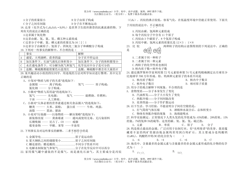 初中化学第三章选择题试卷_第2页