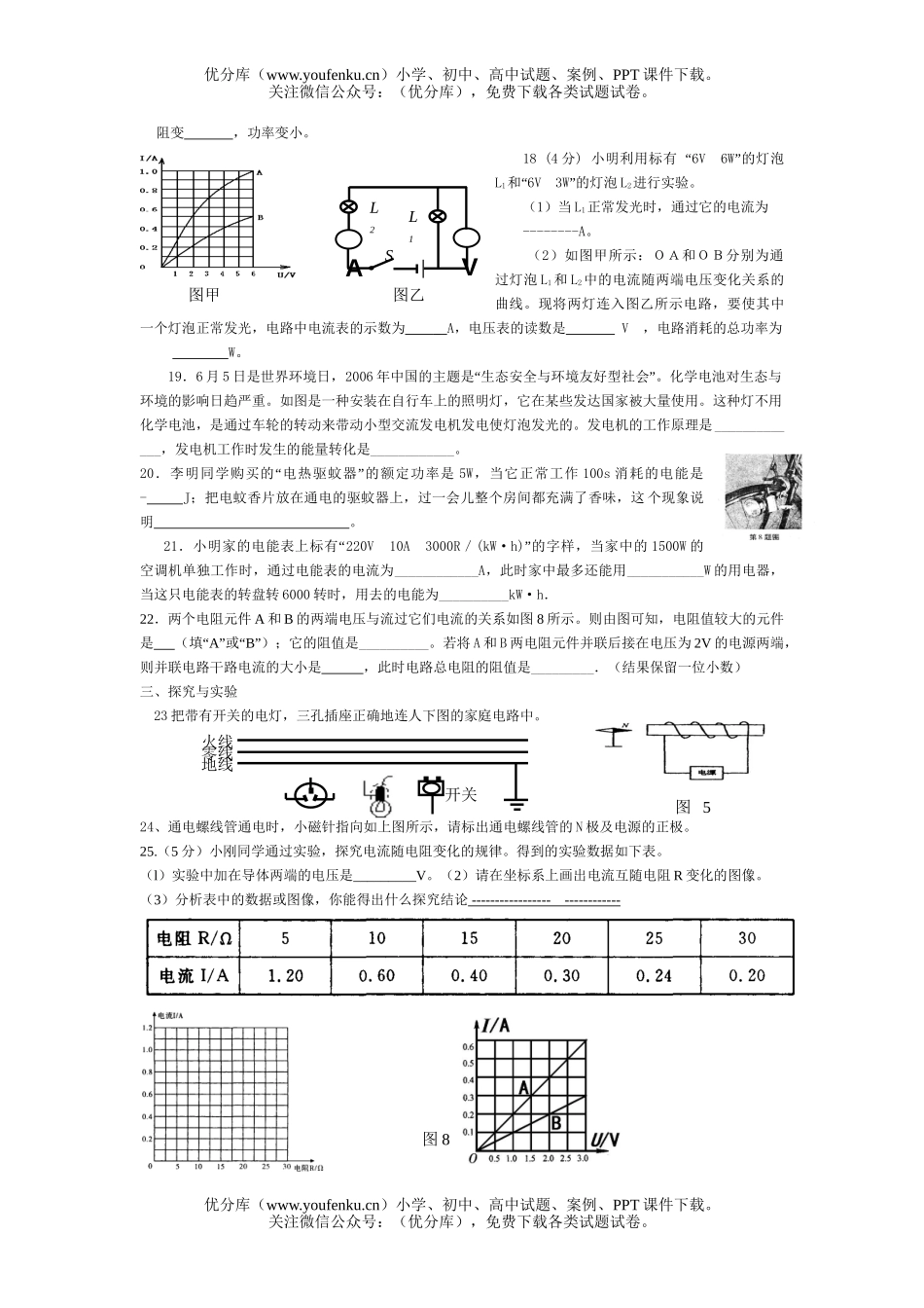 初中九年级物理月考试卷_第2页