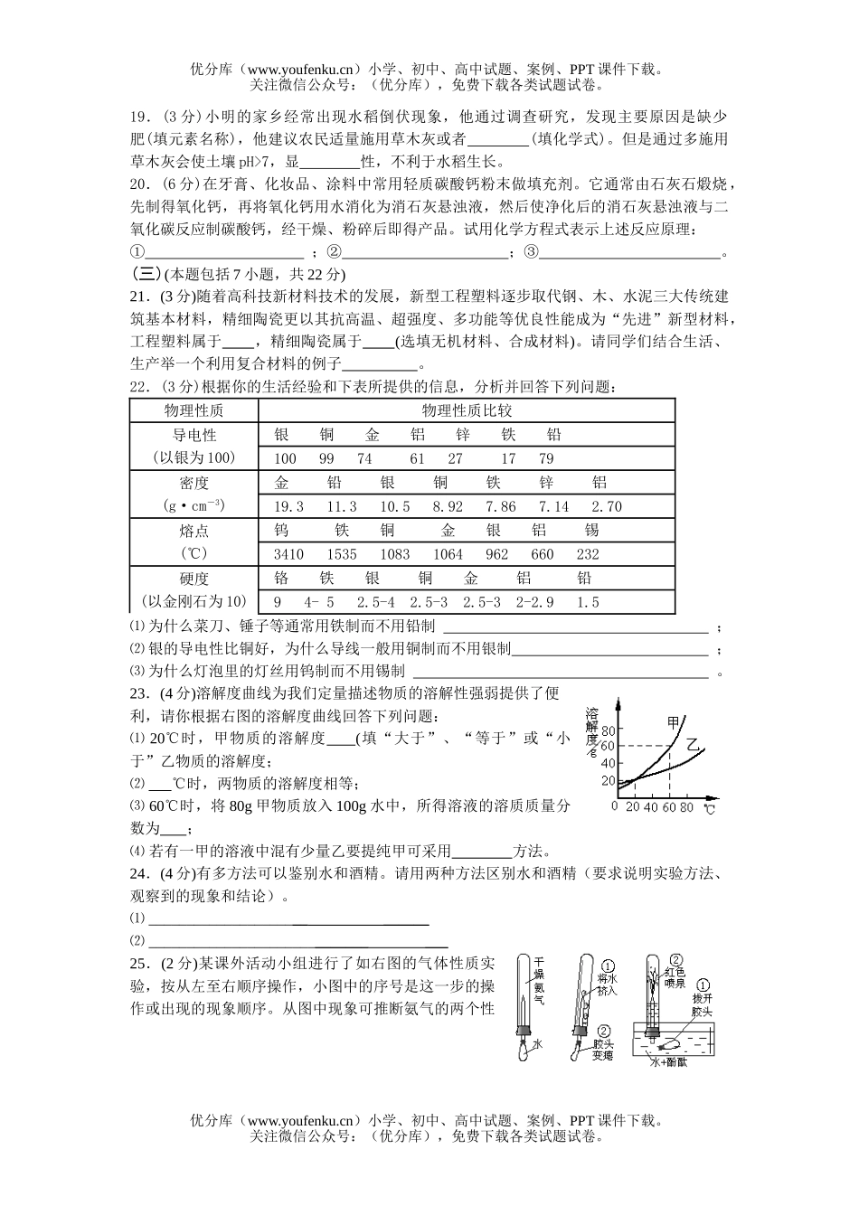 初中化学中考模拟试卷_第2页