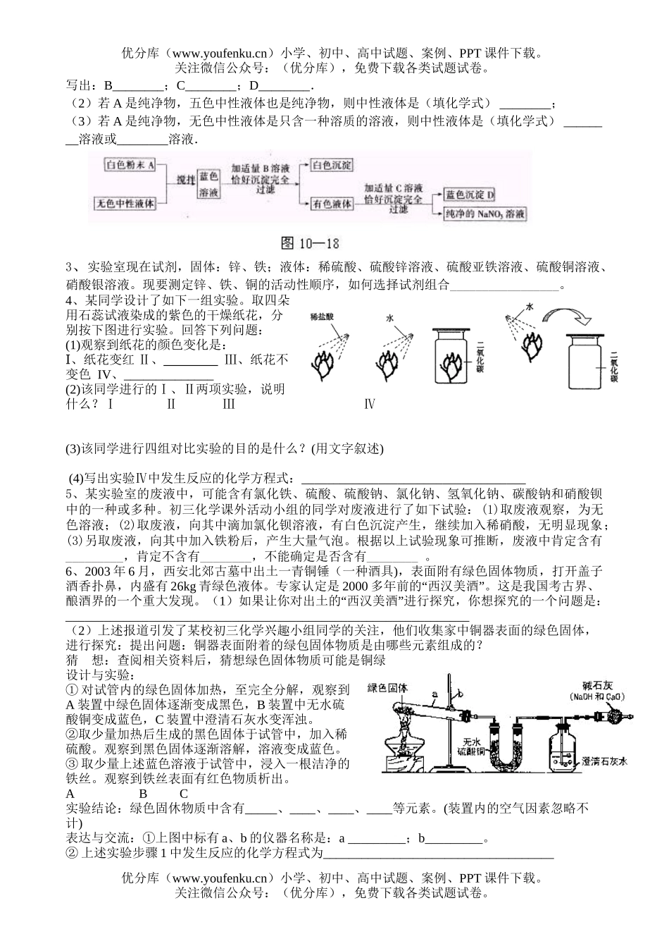 初中化学酸碱盐专题训练(二)试卷_第2页
